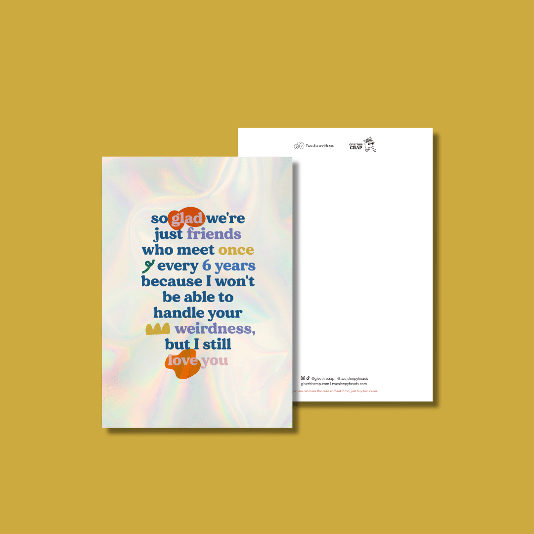 Friends who meet once every 6 years Holographic Illustration Card