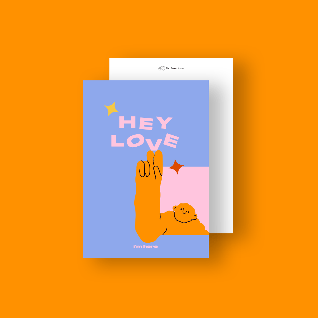 Hey Love Illustration Card